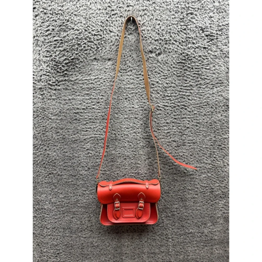 The Cambridge Satchel Company Fluoro Orange Leather Satchel Crossbody Bag